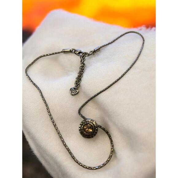 Brighton Jewelry - Brighton Fortino Necklace Clear/Yellow Crystal  Necklace Reversible NWOT